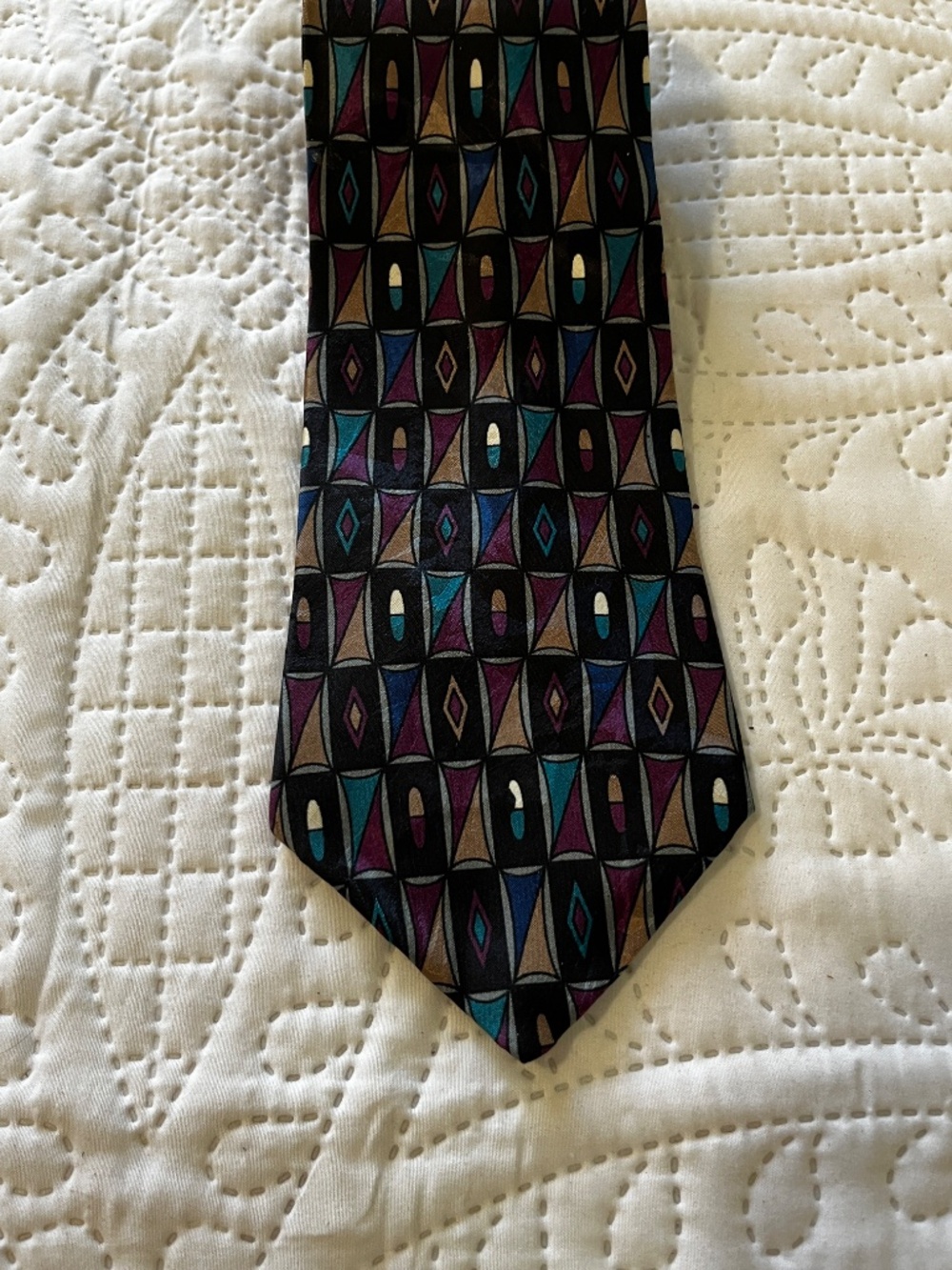 Rush Wilson Ltd. 100% Silk Mens Stripe Tie Red, Blue & Gold